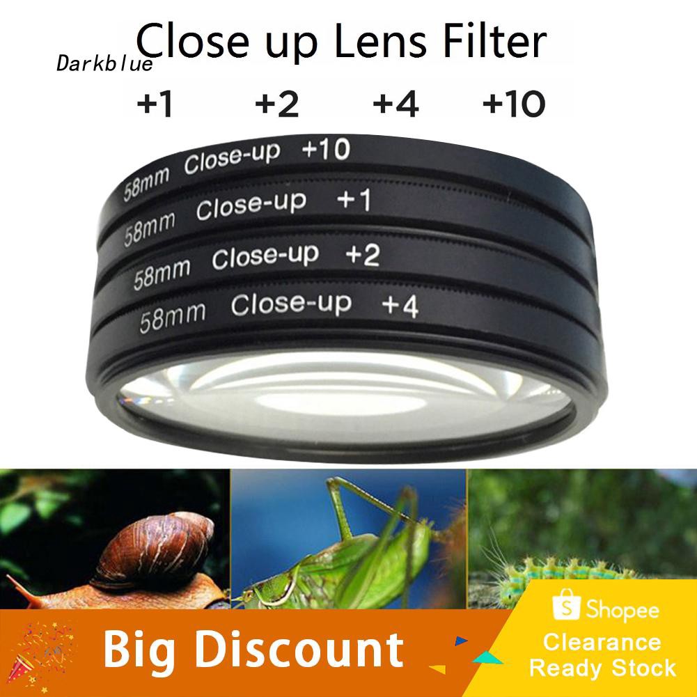 Set 4 Bộ Lọc Ống Kính Máy Ảnh SLR 37-82mm + 1 + 2 + 4 + 10