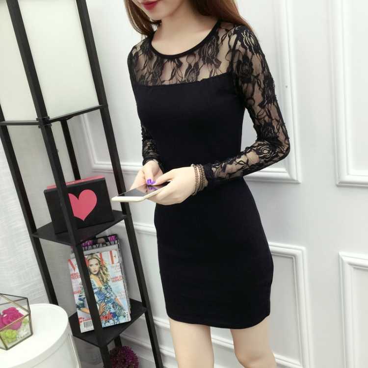 Women's Lace Spring and Autumn Fashion Large Size Thin and thin Medium long sleeved shirt packed | BigBuy360 - bigbuy360.vn