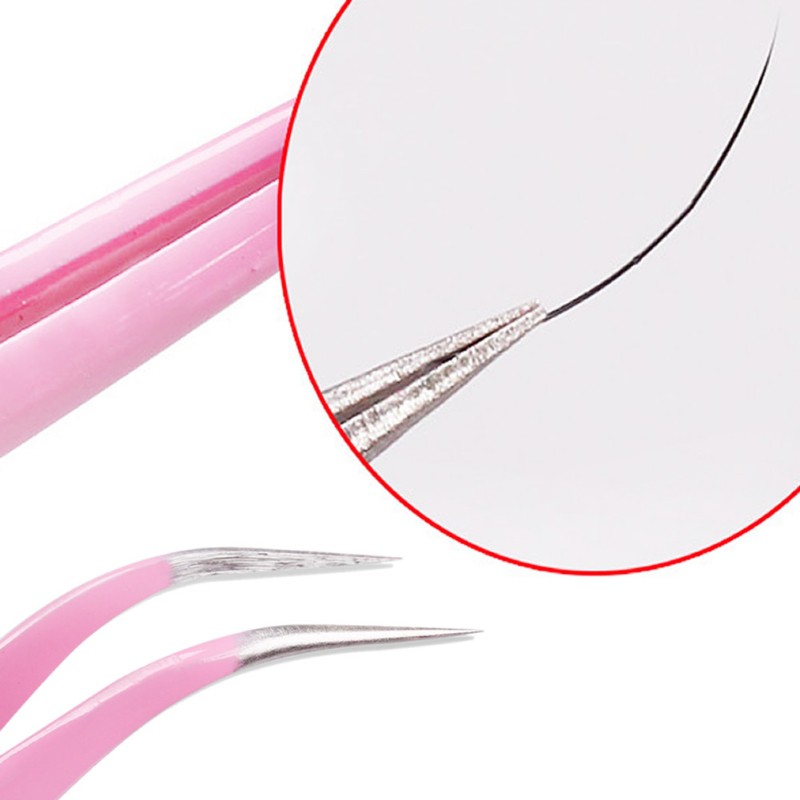 [Hàng mới về] Set 2 nhíp đầu cong và thẳng tiện dụng để nối mi giả