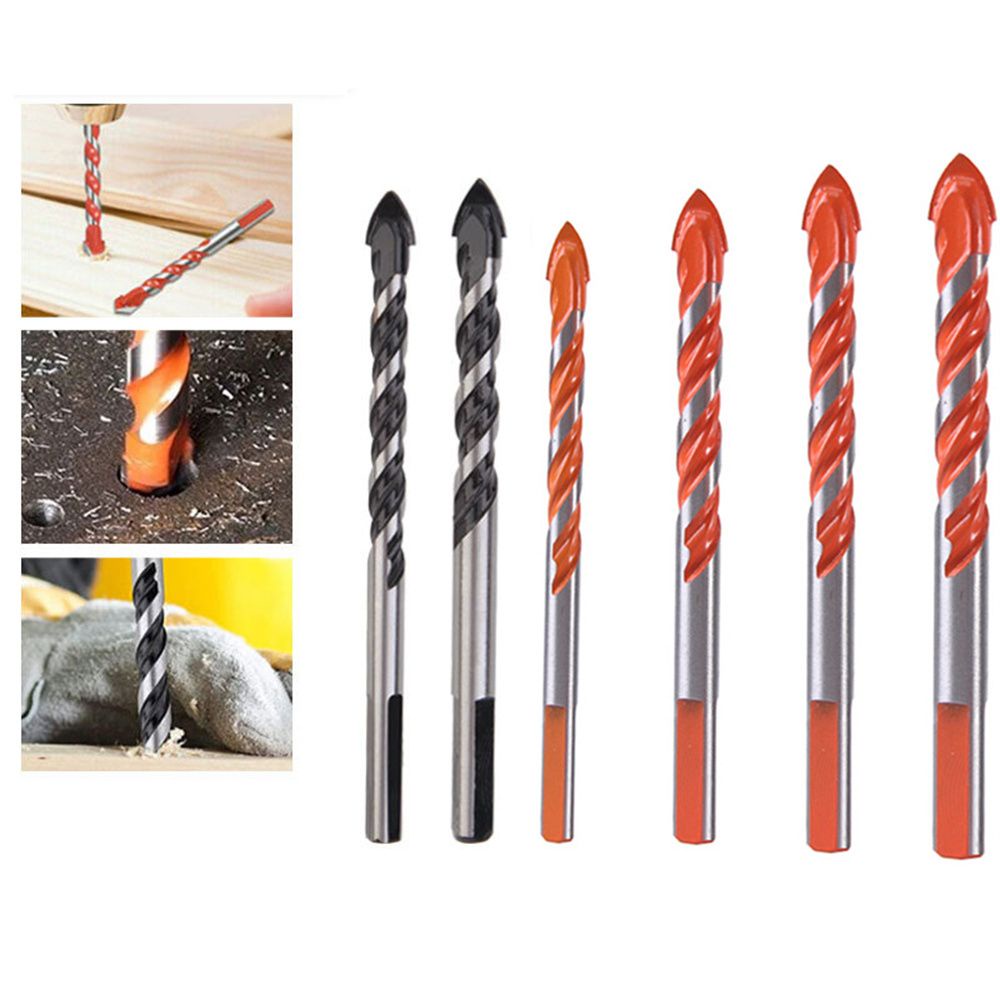 MUVAKO Mũi khoan tam giác 6mm 8mm 10mm 12mm chuyên dụng cho vật liệu kính/gạch men/kim loại