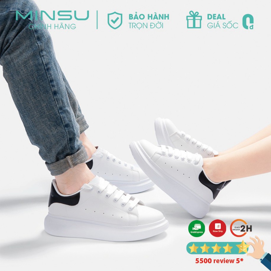 ( Hàng Đẹp ) Giày Thể Thao Sneaker Domba Cặp Đôi Nam Nữ Độn Đế MINSU M3006 Giày Bata Hàn Quốc Đế Độn Tăng Chiều Cao 5cm 