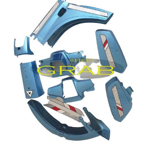 Dàn nhựa áo Màu Xanh Ngọc cho xe CUB 82   Pha đèn trước cho xe Cub 82 -SPG-DG-Cub82