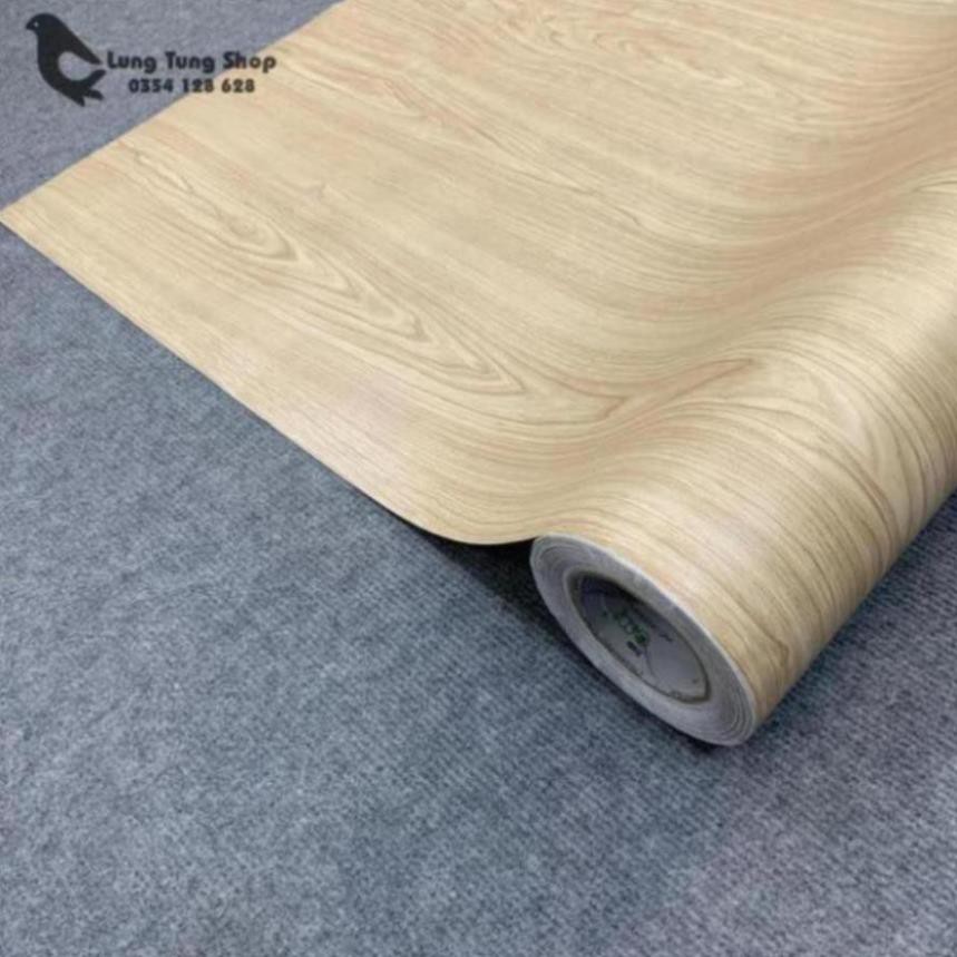 Decal vân gỗ màu kem - giấy dán tường bàn tủ có sẵn keo ( Gỗ G4 )