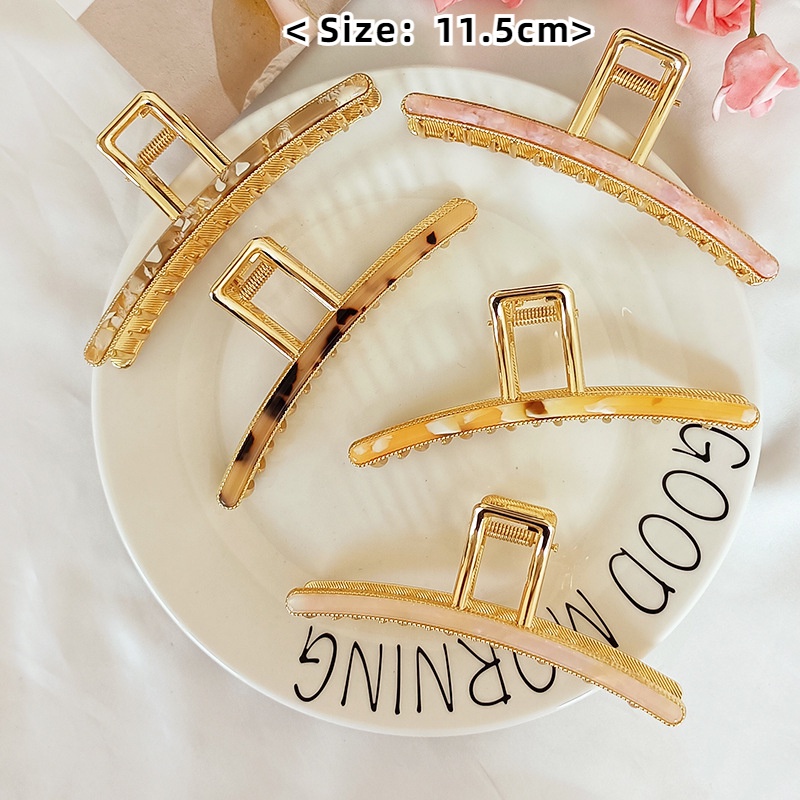 Kẹp Tóc Cỡ Lớn Bằng Hợp Kim Phong Cách Hàn Quốc Đơn Giản Dành Cho Nữ