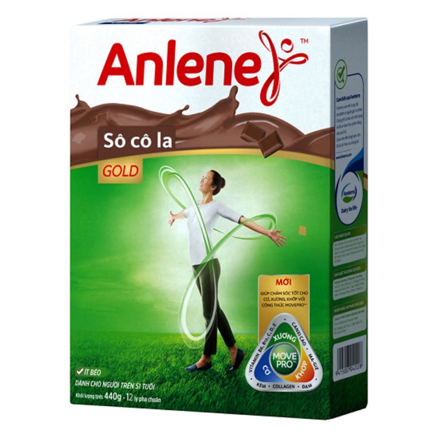 Sữa bột Anlene gold Movepro hộp giấy 400g hương Vani/Chocolate