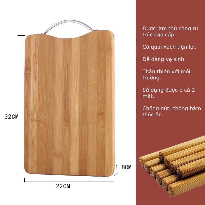Thớt Gỗ Trúc Hình Chữ Nhật Kháng Khuẩn Bamboo - Gia Dụng Nhật TC