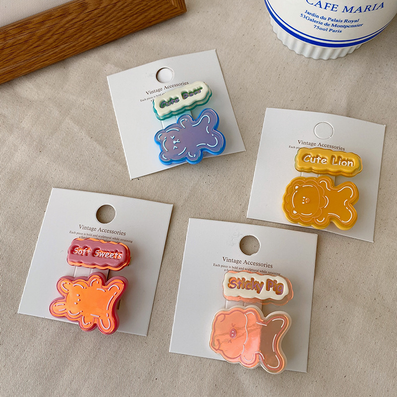 Kẹp tóc một bên giữ tóc con hình động vật nhỏ đơn giản dễ thương phong cách Hàn Quốc thời trang