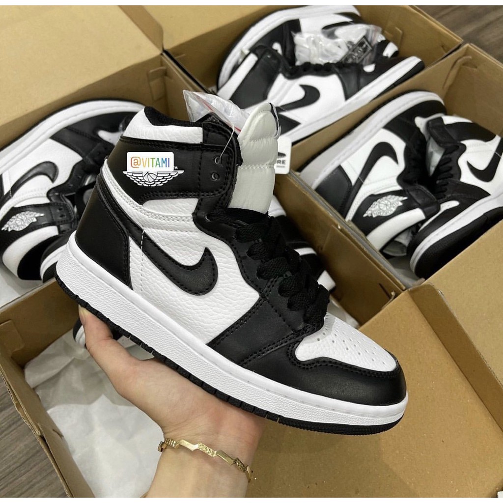 Giày JD1 high thể thao sneaker JORDAN 1 PANDA màu đen trắng cổ cao Hot trend nam nữ