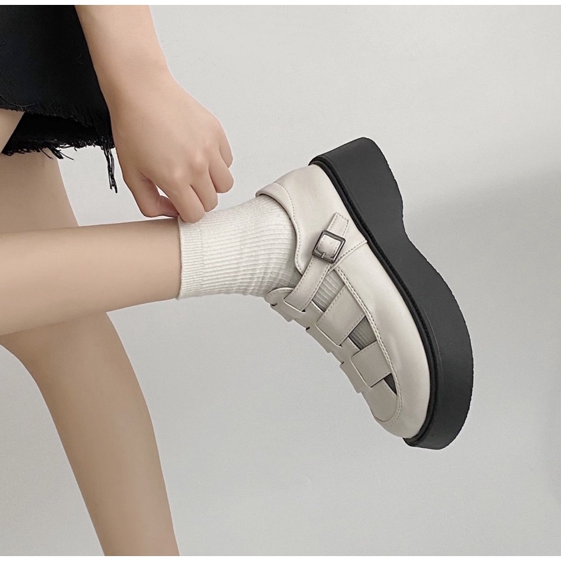 Giày Sandal Nữ Ulzzang bản cao cấp - Giày Đi Học nữ phong cách la mã cổ điển chuẩn hàng quảng châu