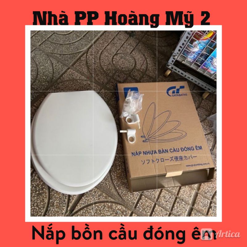 Nắp bồn cầu đóng  êm màu trắng nặng 1kg2, 1kg4, 1kg6