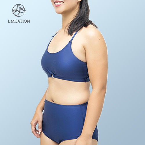 Bộ Đồ Bikini Nữ LMcation- Áo &amp; Quần Bơi Lưng Cao Krista - Xanh Đen