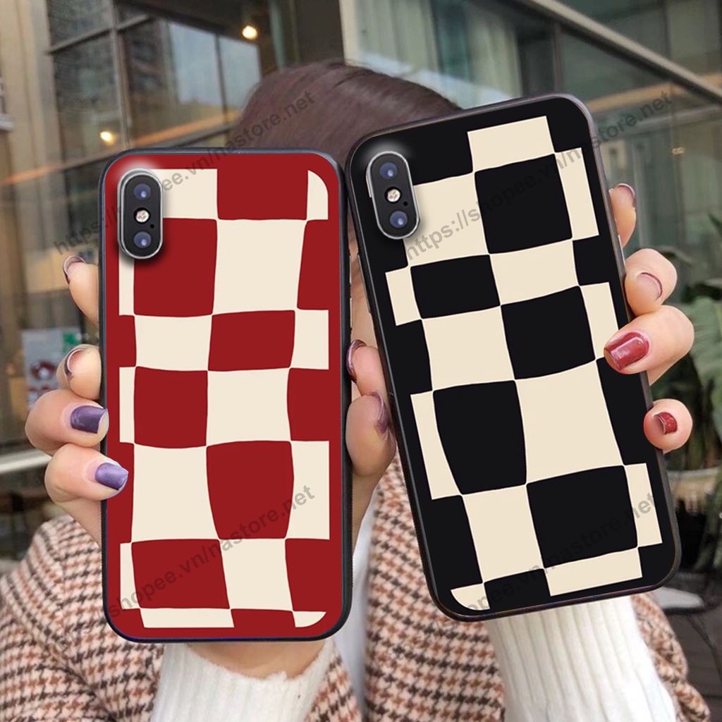 Ốp lưng Iphone X/XS-IPHONE XR-IPHONE XS MAX mặt cười, họa tiết caro đơn giản đẹp cute