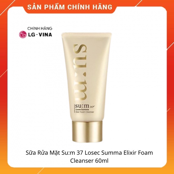 Sữa Rửa Mặt Tái Sinh Da Chiết Xuất Vàng Su:m 37 Losec Summa Elixir Foam Cleanser 60ml_𝗘𝗯𝗶𝘀𝘂 𝗰𝗼𝘀𝗺𝗲𝘁𝗶𝗰s