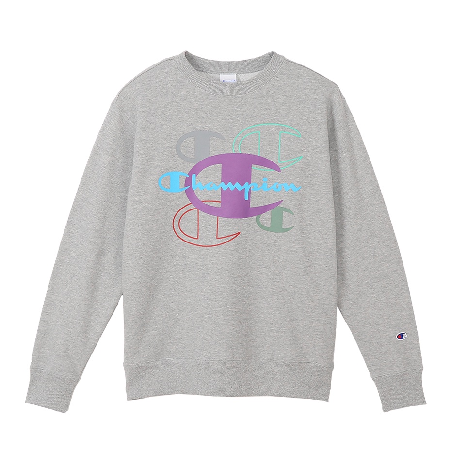 Áo Sweater Nam Champion Large size crew neck sweatshirt Basic Màu Xám CMPC3U018LGR