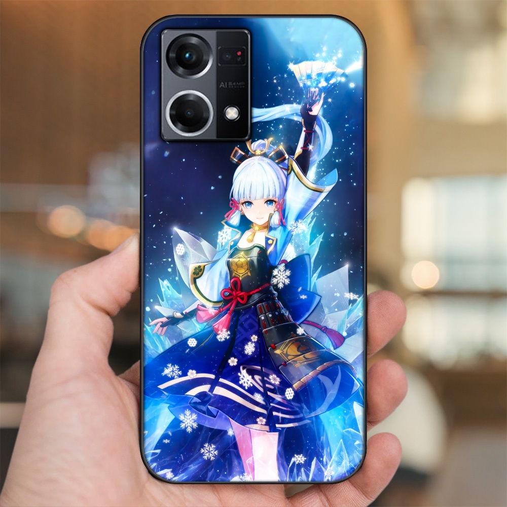 Ốp lưng Oppo Reno 8 4G viền đen in hình Ayaka Genshin Impact