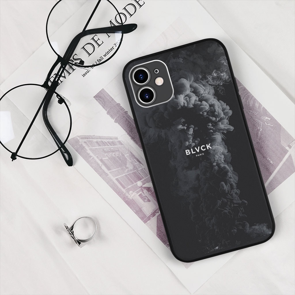Ốp điện thoại BLVCK paris nền khói đen hiếm lạ cho Iphone 6 7 8 Plus 11 12 13 mini Pro Max X Xr  SUPPOD00194