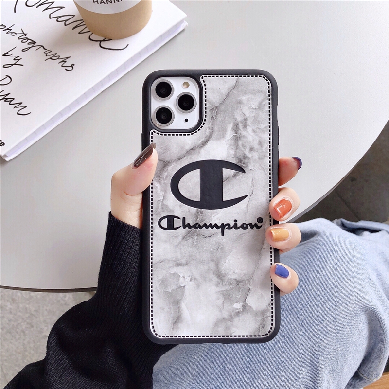 Vỏ PU bằng da mềm Fashion Brand USA Champion  3D PU Leather Shockproof Phone Case IPhone 7 8 6 6S Plus 11 Pro Max XS Max X XR Cover Casing