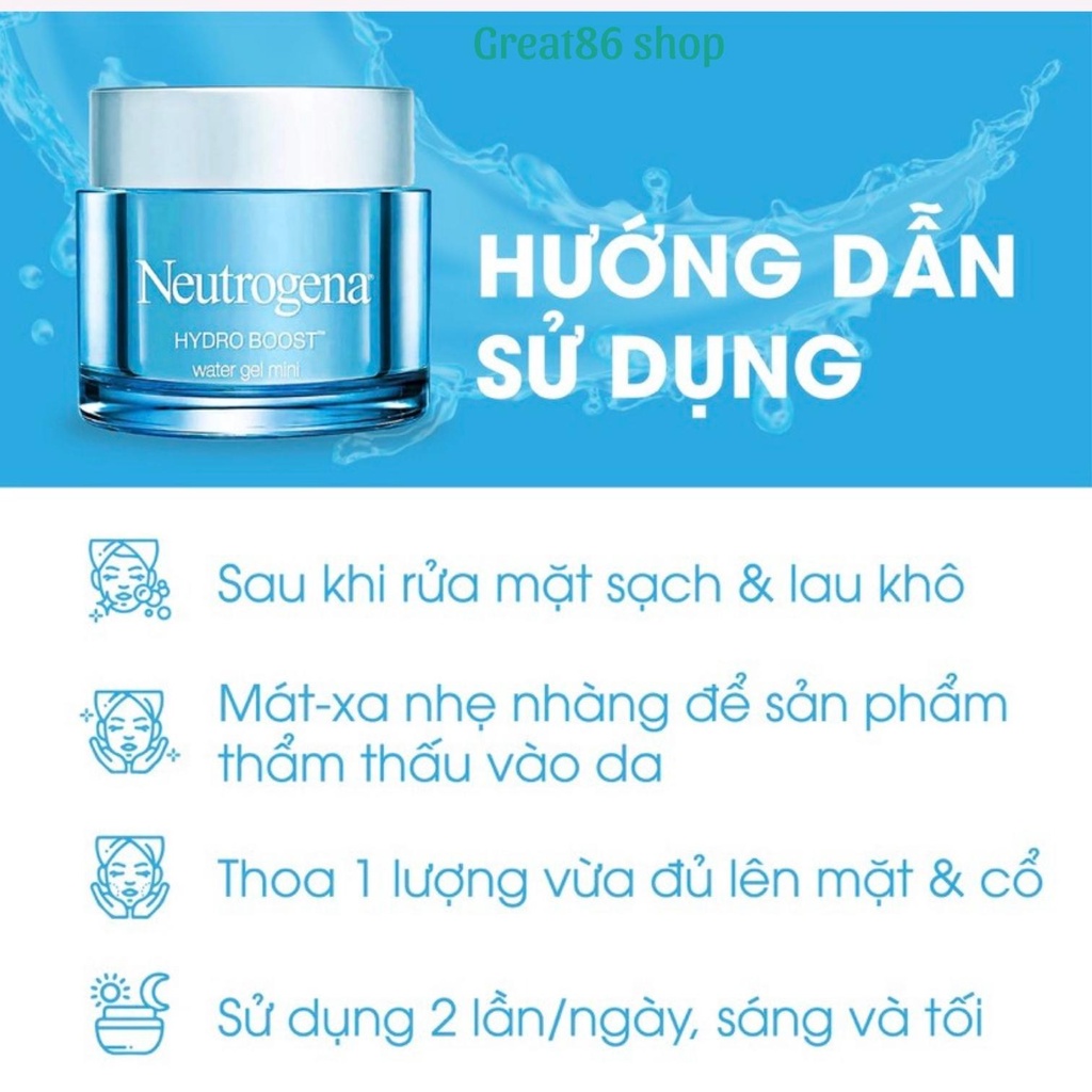 Kem dưỡng ẩm great86 kem dưỡng Neutrogena dưỡng ẩm cấp nước phù hợp mọi loại da 50g Aqua gel Water gel