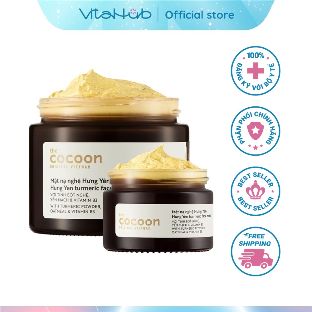 Mặt nạ chiết xuất nghệ Hưng Yên làm sáng da Cocoon 30ml/100ml