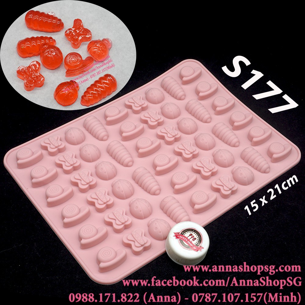 KHUÔN KẸO DẺO HÌNH CÔN TRÙNG S177
