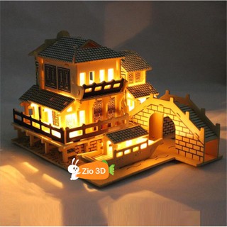 Đồ chơi lắp ráp Mô hình Nhà cổ 4 (Tặng kèm đèn Led)