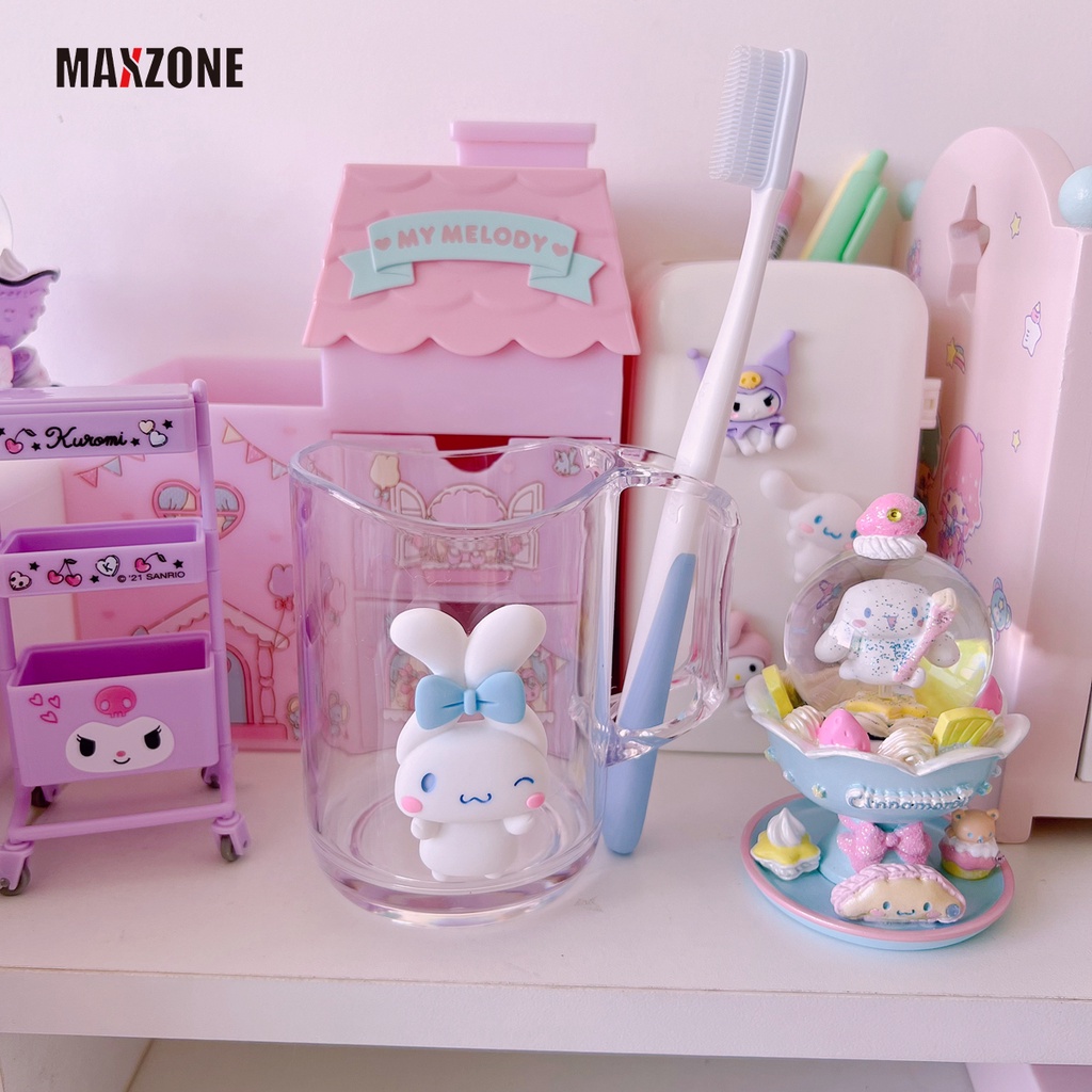 Cốc Súc Miệng Trong Suốt In Hình Kuromi Cinnamoroll My Melody Dễ Thương Cho Cặp Đôi