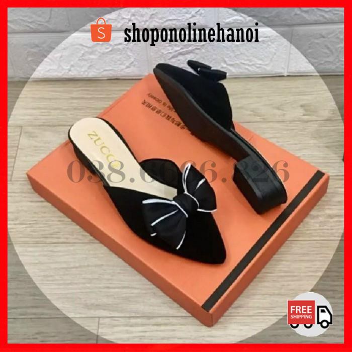 Giày sục mũi nhọn thắt nơ đế 3p siêu đẹp hothit
