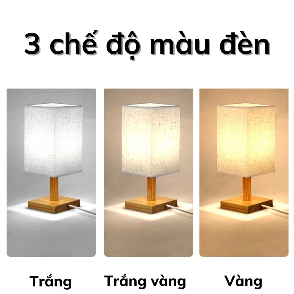 Đèn ngủ để bàn cắm điện, đèn trang trí phòng ngủ kiểu dáng lồng vuông đơn giản sang trọng và lịch sự