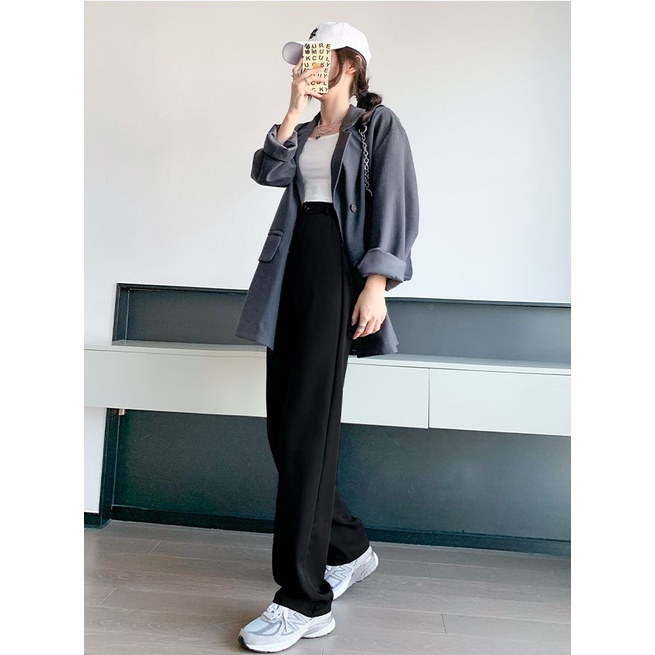 Quần tây nữ, quần nữ ống rộng 1 nút size 26-30 chất mịn đẹp SKUQ-02A