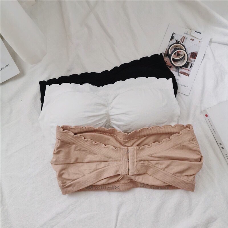 Áo bra ngang cài sau, dệt kim co giãn cao cấp