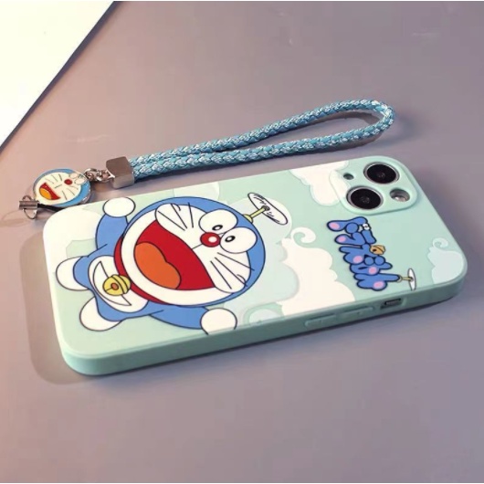 Ốp Điện Thoại Hình Doraemon Có Dây Đeo Cho IPhone 13 Pro Max case IP 13 12 11 Pro Max 7 8 Se3 2022 3th
