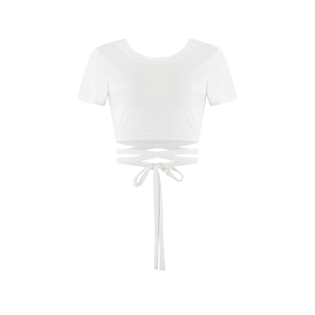 Áo Croptop Xẻ Lưng Buộc Eo Vientran Lamer V61R21H017