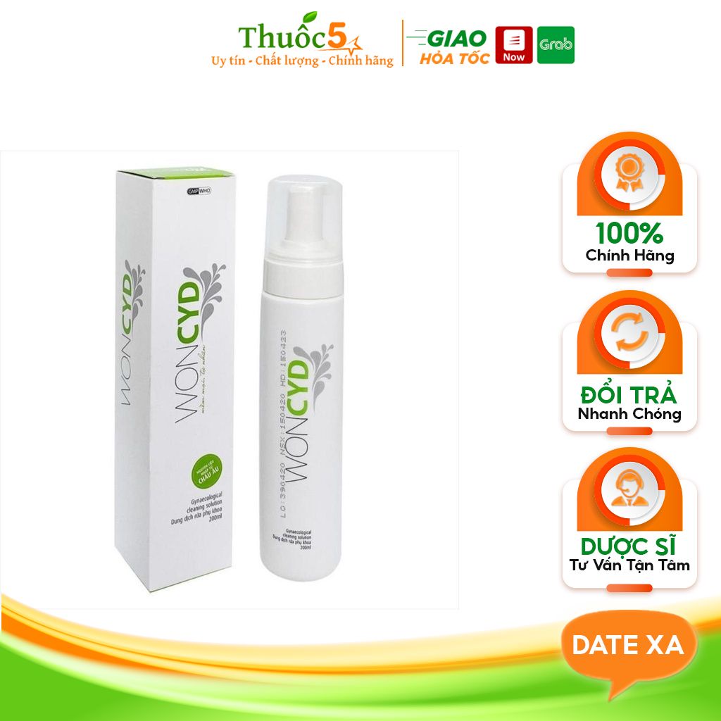 Dung Dịch Vệ Sinh Phụ Nữ Tạo Bọt WONCYD Giúp Phòng Tránh Bệnh Phụ Khoa, Làm Sạch Sâu Chai 200ml
