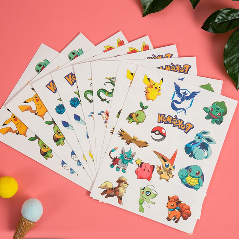 1 Tấm Hình Xăm Dán Tạm Thời Chống Nước Hình Pokemon Go