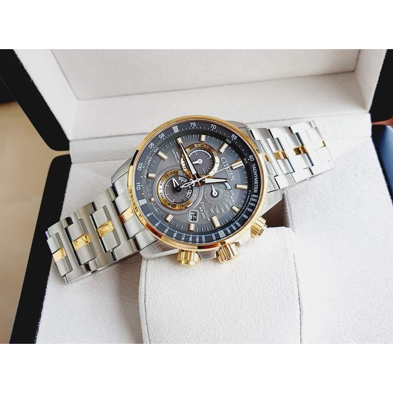 ĐỒNG HỒ NAM CHÍNH HÃNG CITIZEN AT4124-51H Eco drive Perpetual Chronograph