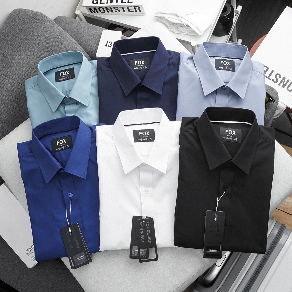 Sơ mi nam dài tay chất cotton lụa cao cấp FOX D365-SM55