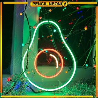 Đèn led neon Hình quả bơ 20x15cm| Decor trí phòng ngủ| Quà tặng cực chill - Pencil Vietnam