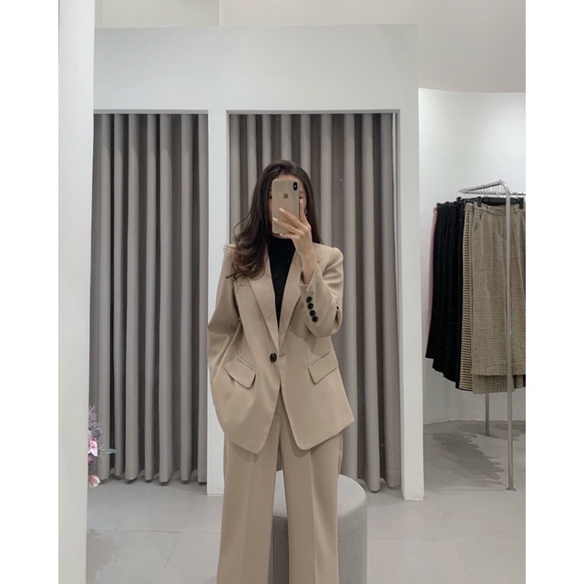 ZIEL Set blazer cao cấp may 2 lớp | Blazer With Button & High-waist Pants