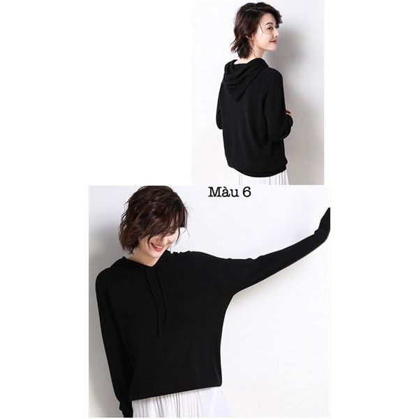1408AL- Áo len hoodie có mũ
