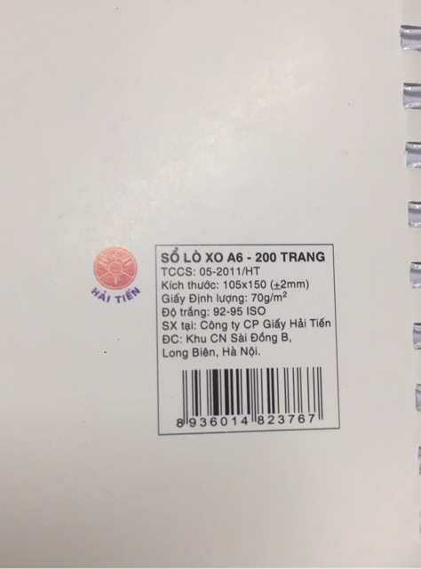 sổ lò xo A6 200 trang Hải Tiến