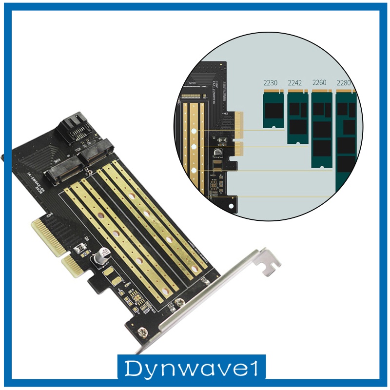 [DYNWAVE1] Durable PCIE to M2/M.2 Adapter 2280 2260 2242 for NVMe or SATA SSD Linux