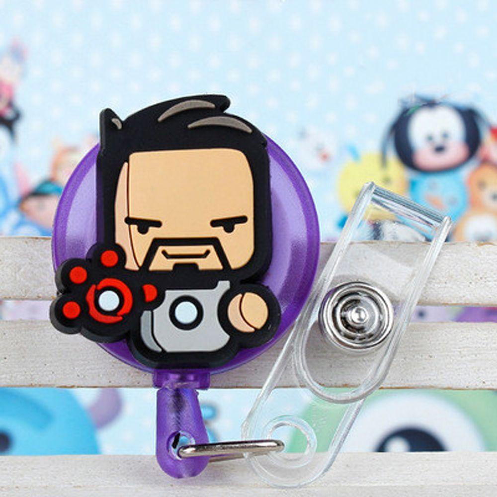 Kẹp Giữ Thẻ ID/Thẻ Tên Bằng Silicon Hình Iron Man Dễ Thương Có Thể Thu Gọn Cho Y Tá Bác Sĩ