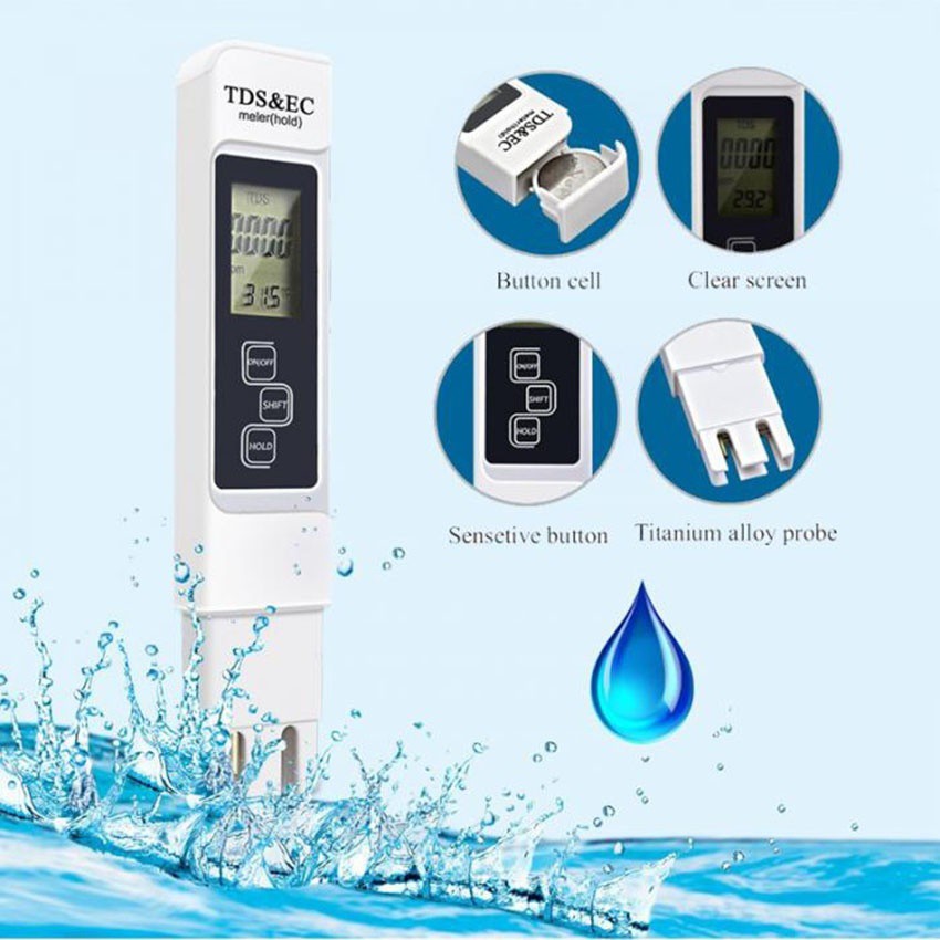 [Flash Sale] Combo Máy đo chỉ số EC TDS + Dung dịch đo ph 10ml