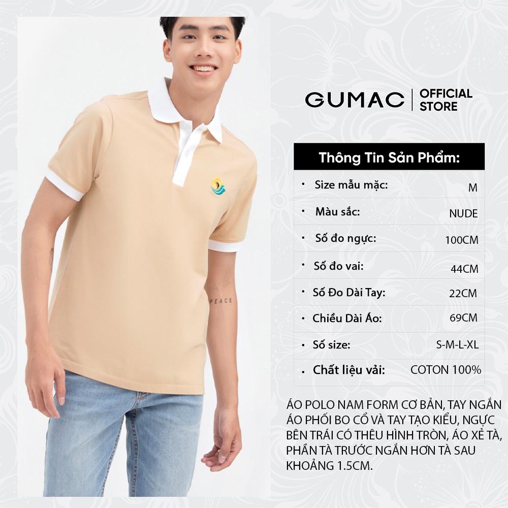 [Mã WABRGUM giảm 10% tối đa 30K đơn 99K] Áo thun polo nam phối bo cổ GUMAC ATNB6101