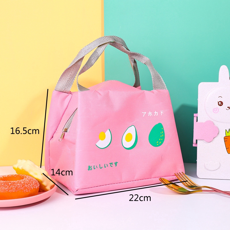 Túi đựng cơm trưa bằng canvas lót màng nhôm di động tiện dụng