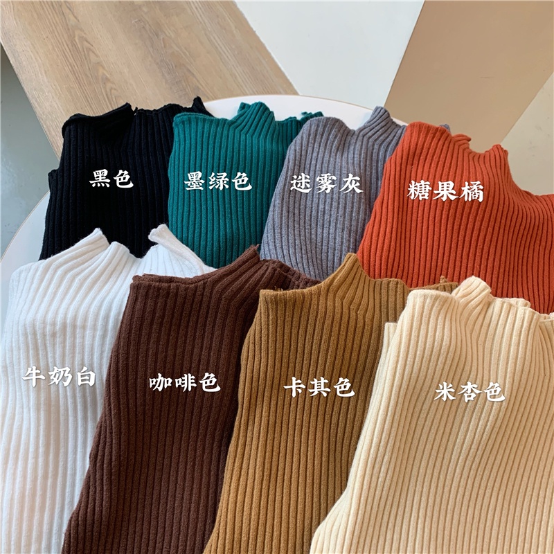 Áo dệt kim cổ cao giữ ấm thời trang Hàn Quốc cho nữ