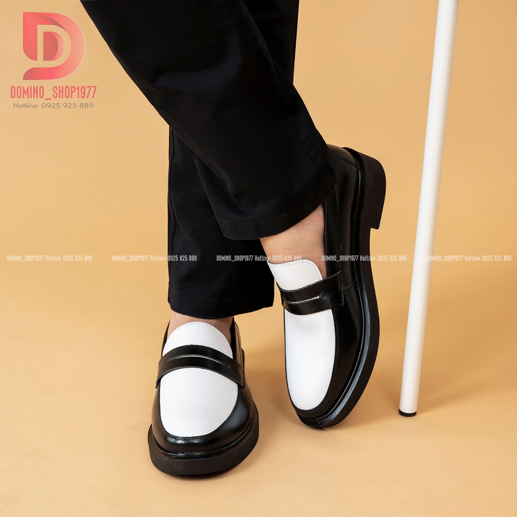 Giày Penny loafer da bò nguyên tấm , tăng chiều cao 4cm cho nam cực êm chân