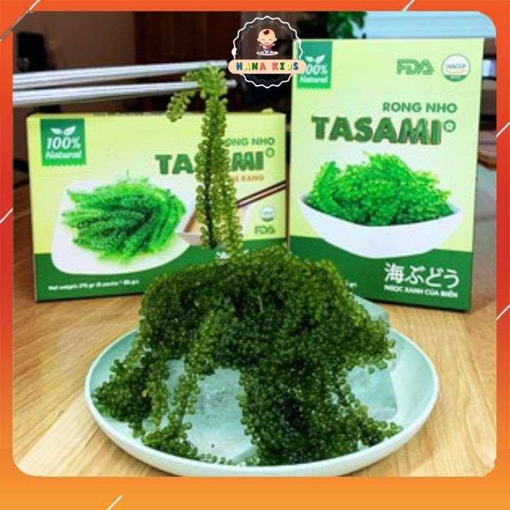 [Date mới] Rong nho tách nước Tasami mè rang, phô mai, tương wasabi theo tiêu chuẩn công nghệ Nhật Bản tươi ngon 175g