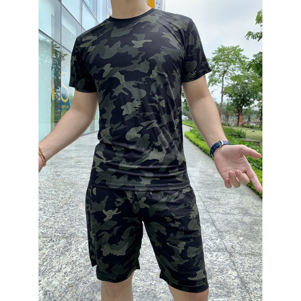 Bộ Thể Thao Nam Cổ Tròn Cotton Thoáng Mát Thấm Hút Mồ Hôi Co Giãn Tốt Thoải Mái Vận Động