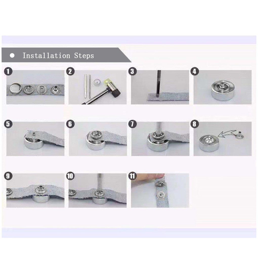 Bộ 100 nút bấm bằng thép không gỉ chất lượng